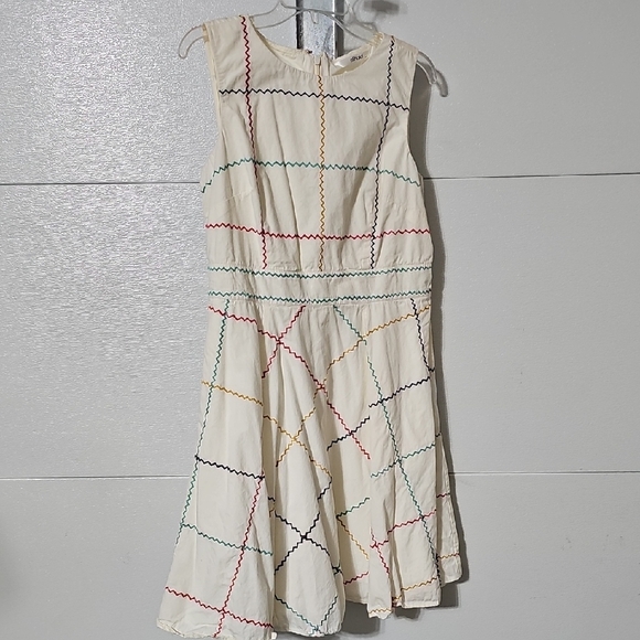 eshakti Dresses & Skirts - eShakti Embroidered Cream Sleeveless Dress